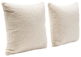 Set of (2) 16" Square Accent Pillows in Bone Boucle Textured Fabric By Diamond Sofa